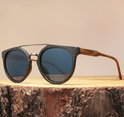 Vintage Acetat-Holz Sonnenbrille
