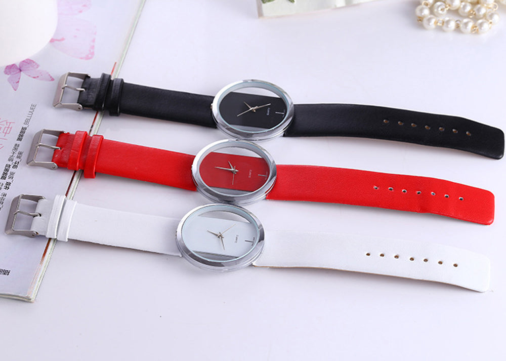 Transparent hollow personality ladies watch
