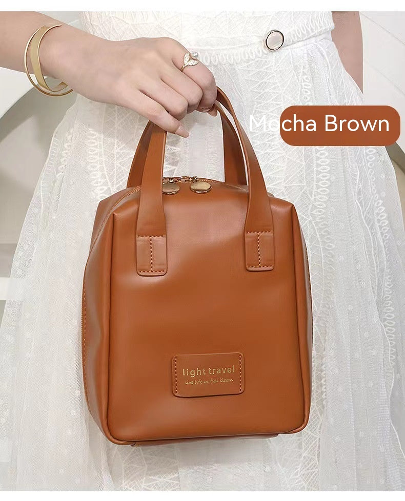 Leder hülle Kosmetik tasche tragbar