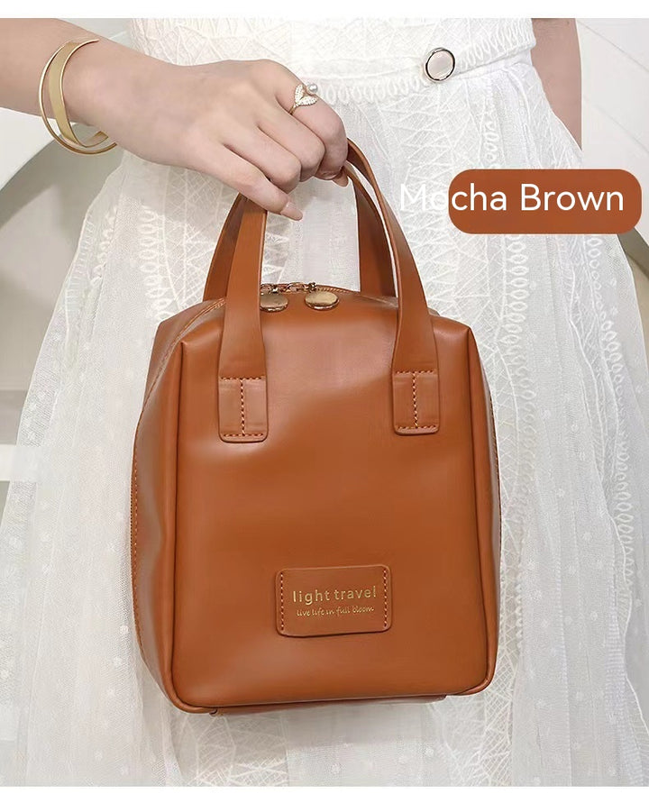 Leder hülle Kosmetik tasche tragbar