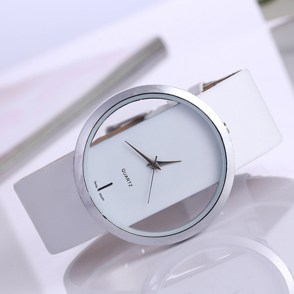 Transparent hollow personality ladies watch