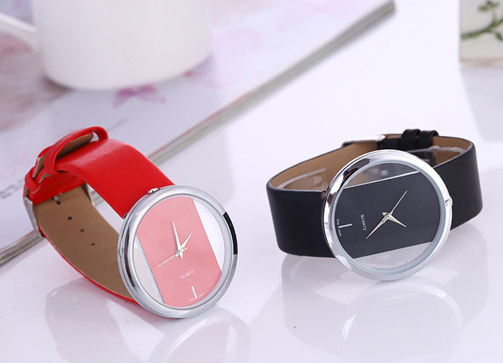 Transparent hollow personality ladies watch