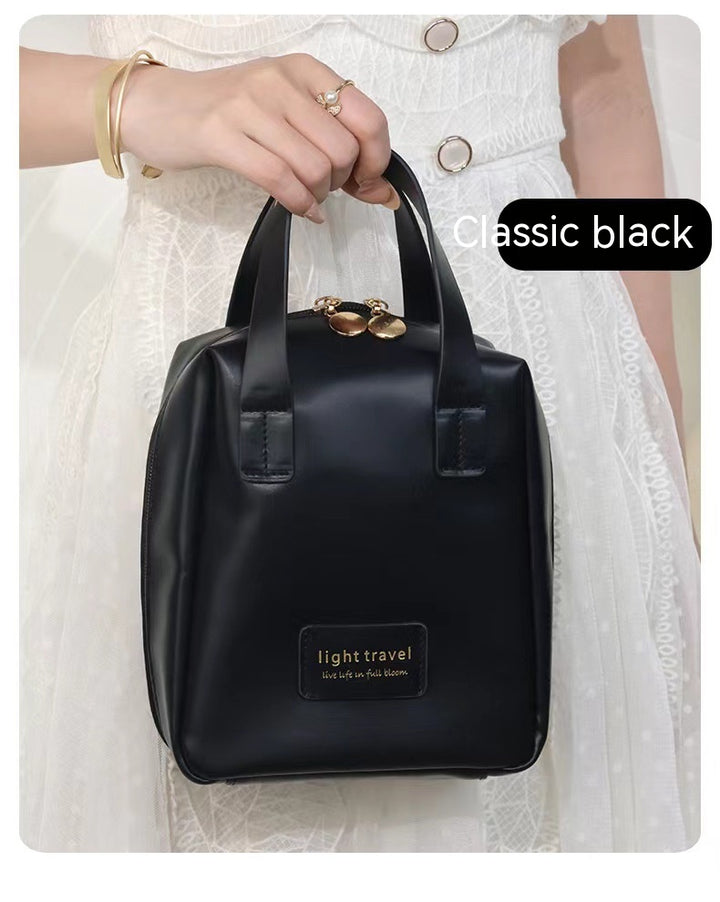 Leder hülle Kosmetik tasche tragbar
