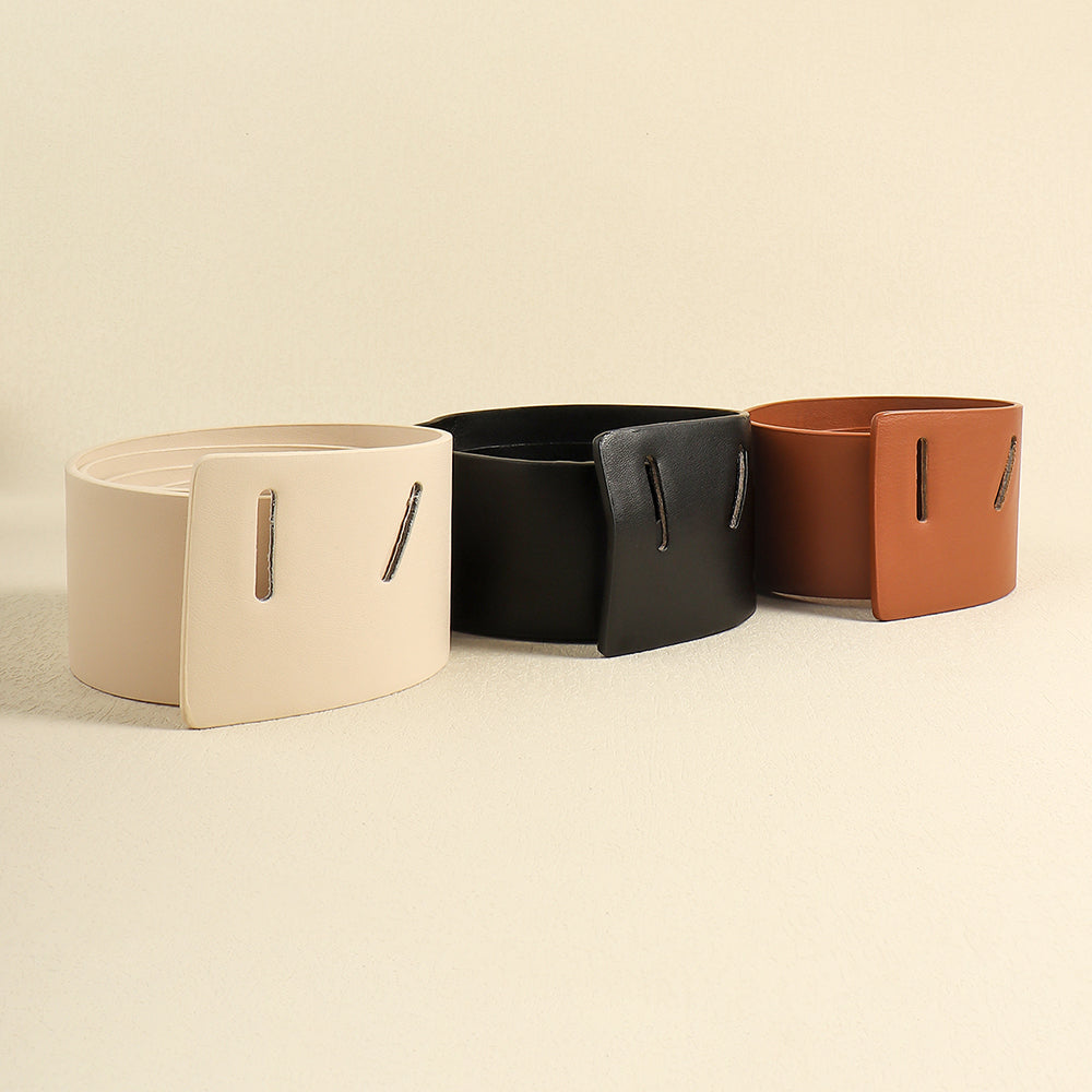 Fashion Women's Wide Belt No Punch Belt Decorative Coat Western Dress Waist Wide Belt