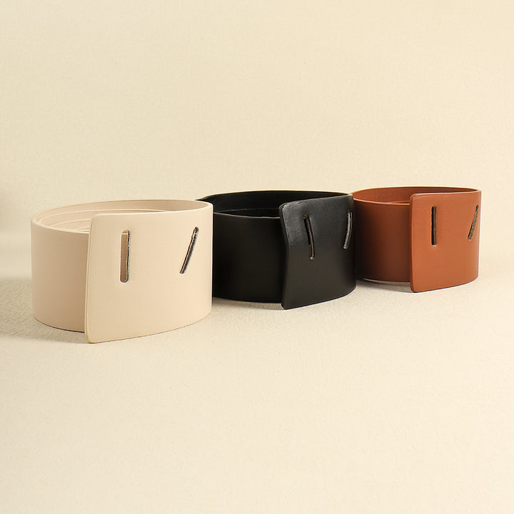 Fashion Women's Wide Belt No Punch Belt Decorative Coat Western Dress Waist Wide Belt