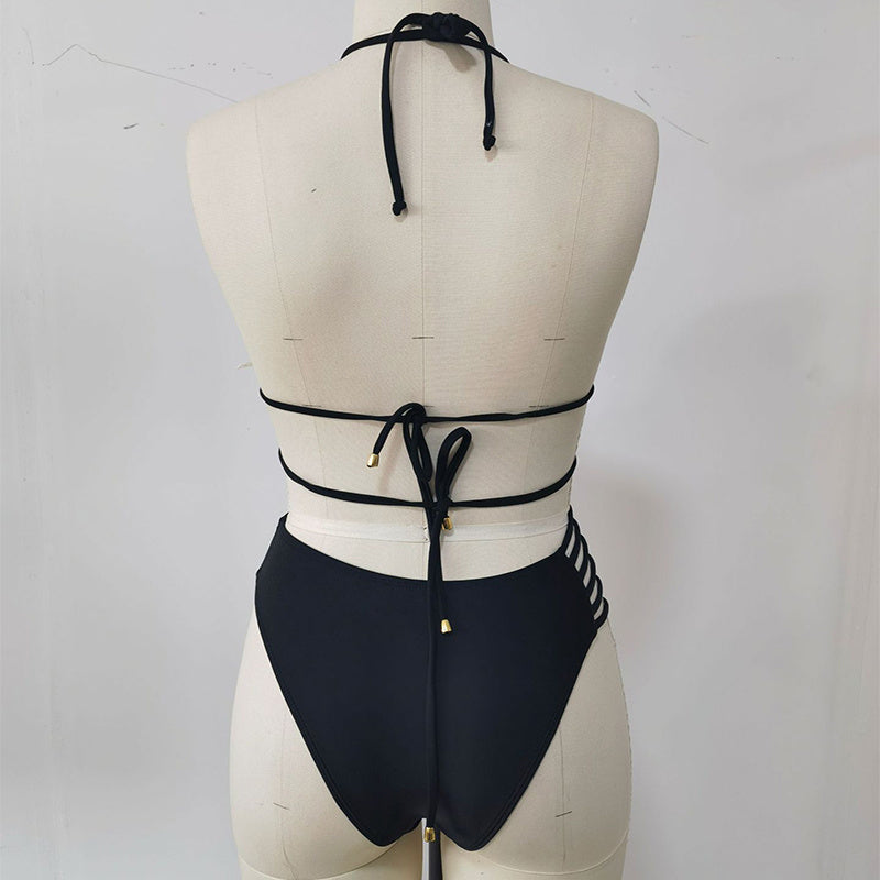 Zweiteiler Bikini-Badeanzug mit Leoparden muster Badeanzug Set Sommer Strand Damen bekleidung