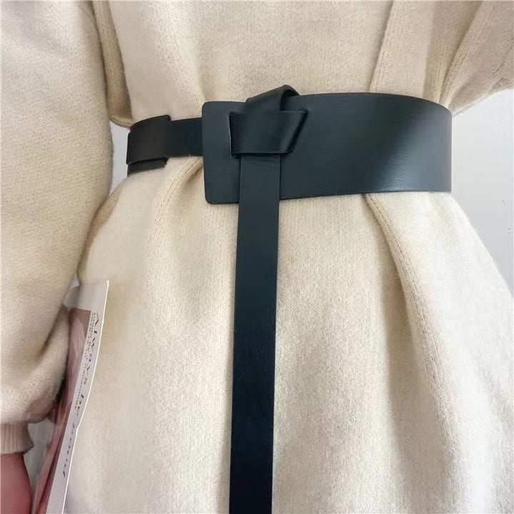 Fashion Women's Wide Belt No Punch Belt Decorative Coat Western Dress Waist Wide Belt