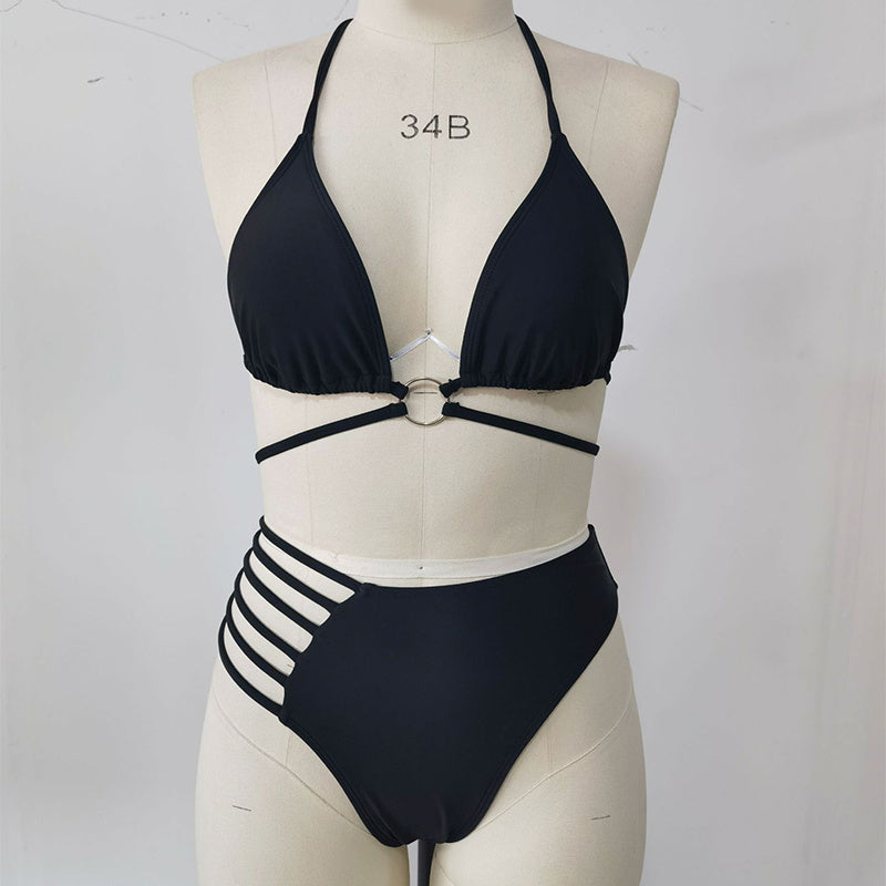 Zweiteiler Bikini-Badeanzug mit Leoparden muster Badeanzug Set Sommer Strand Damen bekleidung