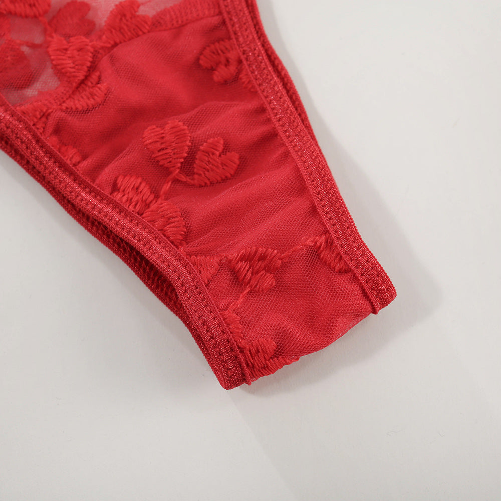 Durchsichtiger Schleifen-Sexy-Dessous-Split-Anzug