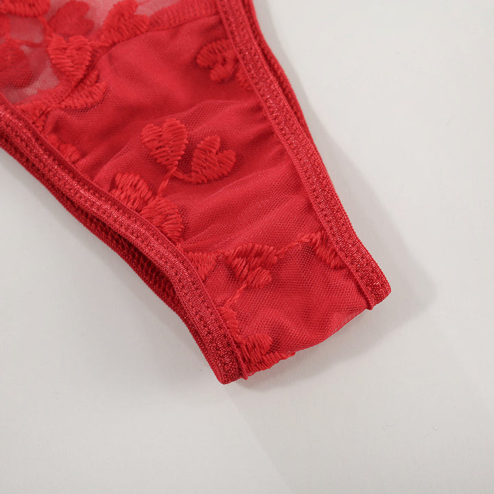 Durchsichtiger Schleifen-Sexy-Dessous-Split-Anzug