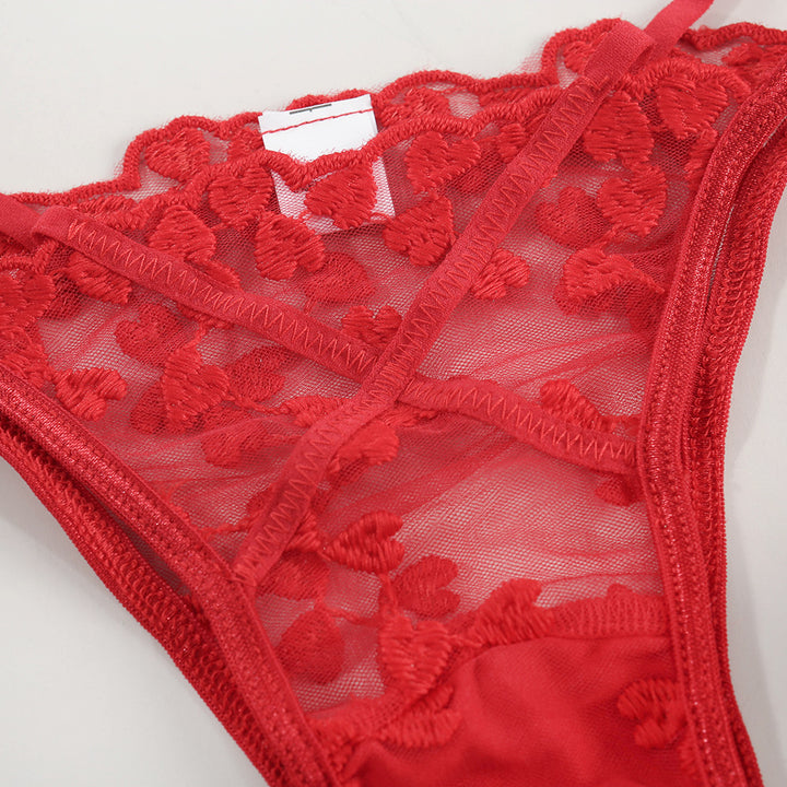 Durchsichtiger Schleifen-Sexy-Dessous-Split-Anzug