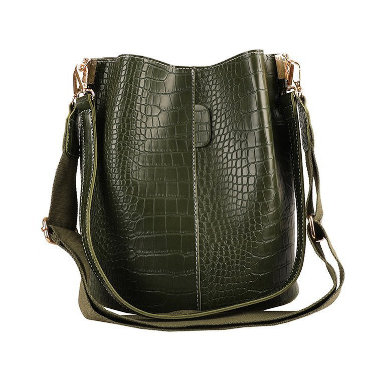 Wide Shoulder Strap Leather Shoulder Bag