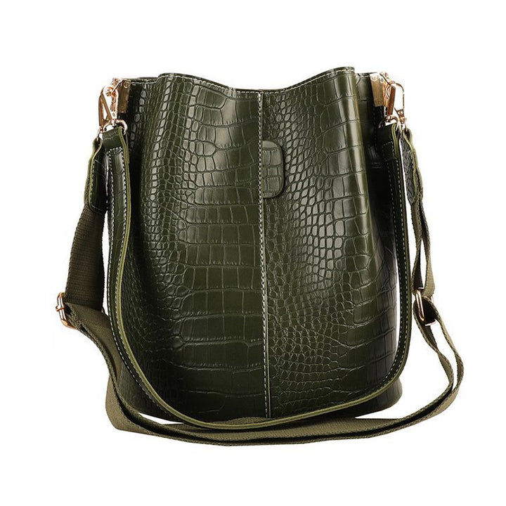 Wide Shoulder Strap Leather Shoulder Bag