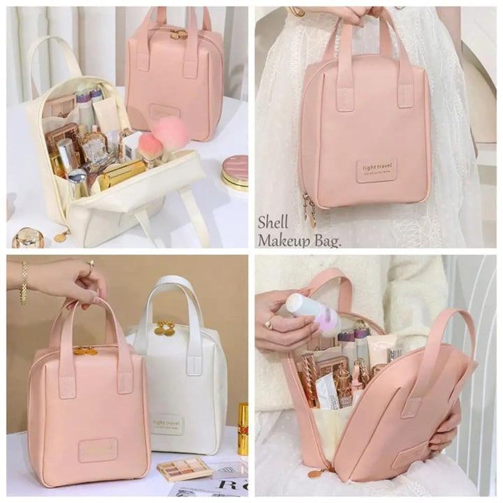 Leder hülle Kosmetik tasche tragbar